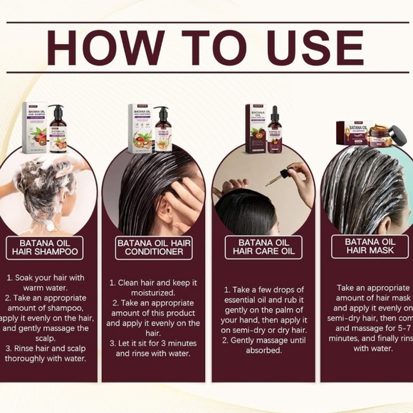 Batana Oil Hair Care Kit - Deep Conditioning Serum, Nourishing Shampoo - Picture 8 of 11